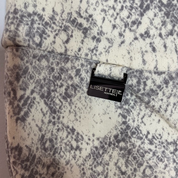 Lisette L Montreal Slim Ankle Pants Stretch Pull On Size 6 Ivory & Gray - Picture 2 of 11